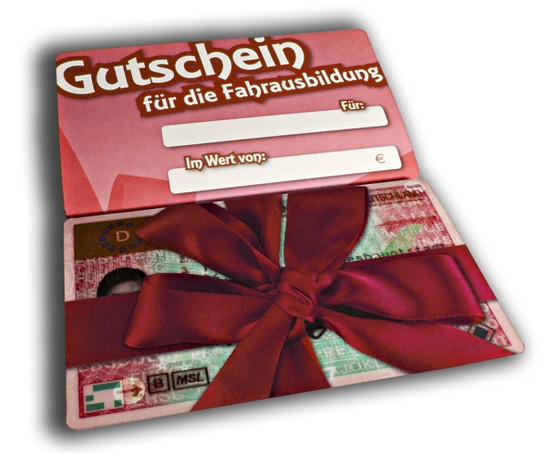 Geschenk-Gutschein für die Fahrausbildung